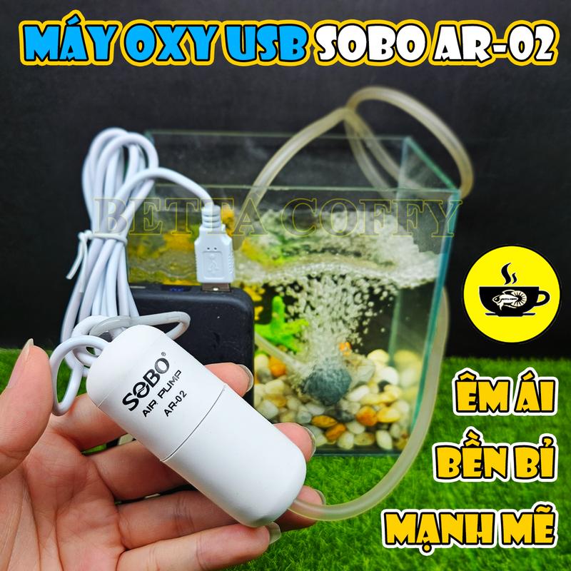 Máy sủi oxy USB AR-02 mini bể cá cảnh hoặc đi câu cá - Tặng Kèm Dây + Sủi