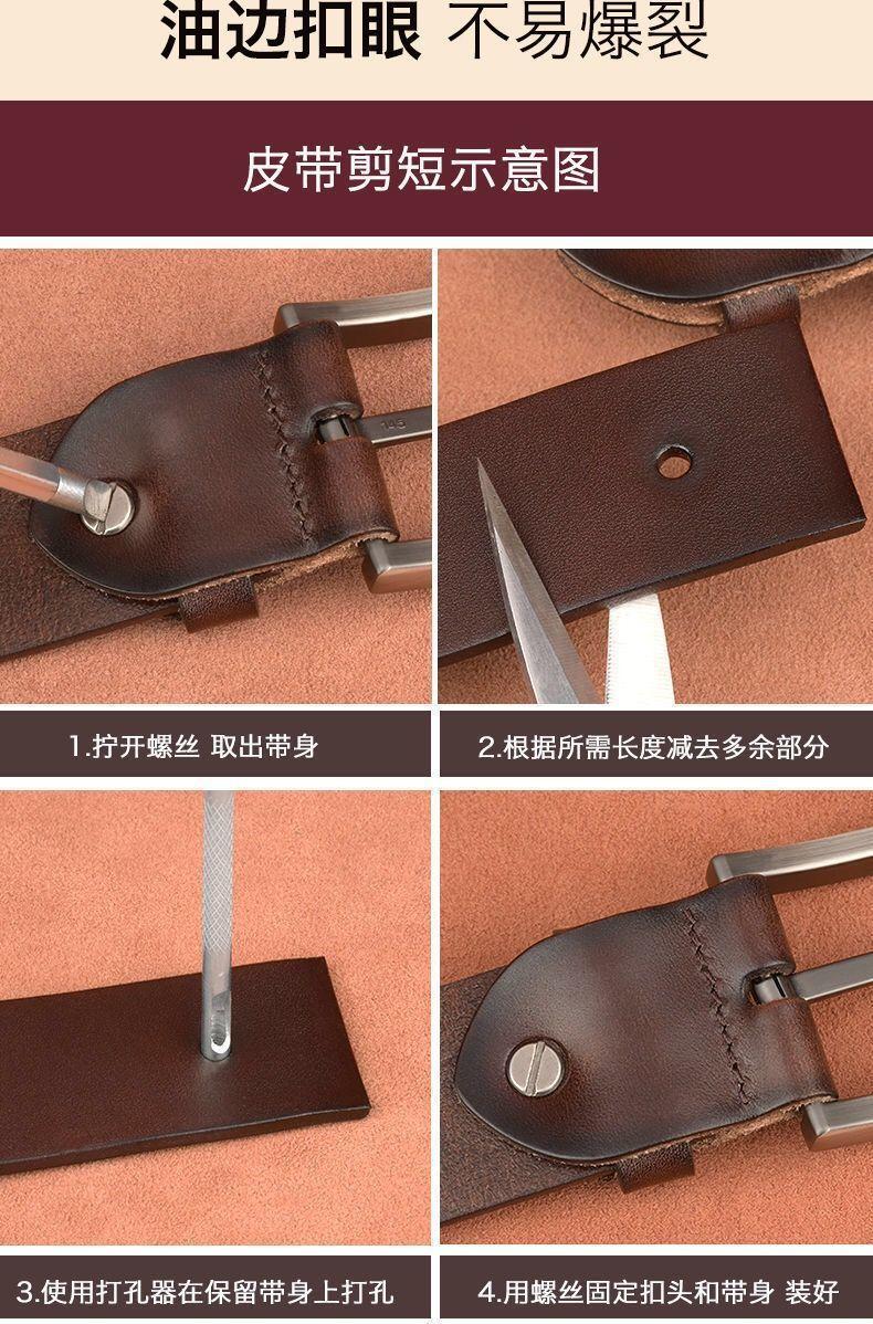 Product Introduction of Thắt Lưng Da Thật Cho Nam, Khóa Chốt, Thắt Lưng Da Bò Dễ Phối Đồ Thường Ngày Thắt Lưng Quần Công Sở Đơn Giản, Thời Trang Trẻ Trung Và Trung Niên Còn Hàng 11