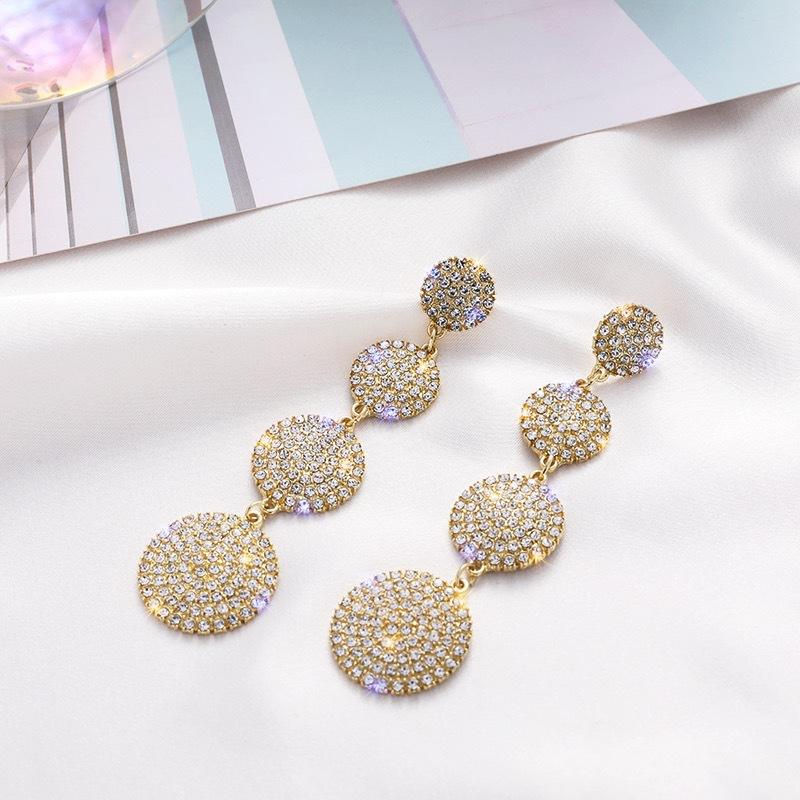 Product Introduction of Bông Tai Kim Cương Giả Lấp Lánh Cho Nữ, Dây Chuyền Móng Vuốt Tua Rua, Phụ Kiện Trang Sức Thời Trang Cho Bữa Tối, Tiệc Tùng, Đám Cưới, Xu Hướng Mới 1