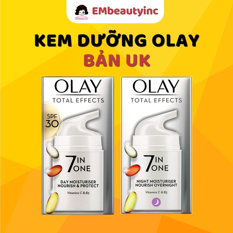 Kem Dưỡng OLAY Total Effects 7 in 1 Hộp Bản UK - Hỗ Trợ Làm Trắng, Dưỡng Ẩm, Chống Lão Hóa