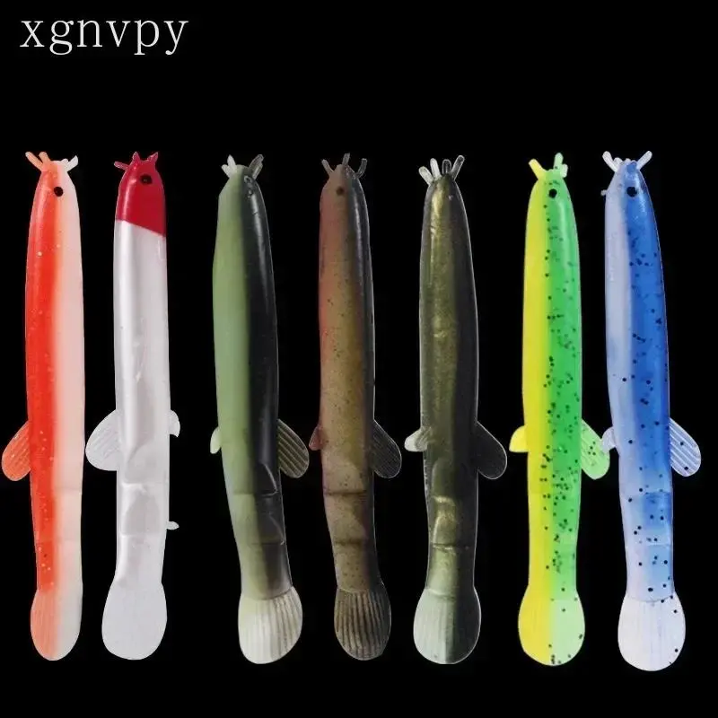xgnvpy Luya Simulation Soft Bait Double Color Loach Bait Single 8 Bags Soft Fresh Water Sea Fishing Bait Hook Fishing Group