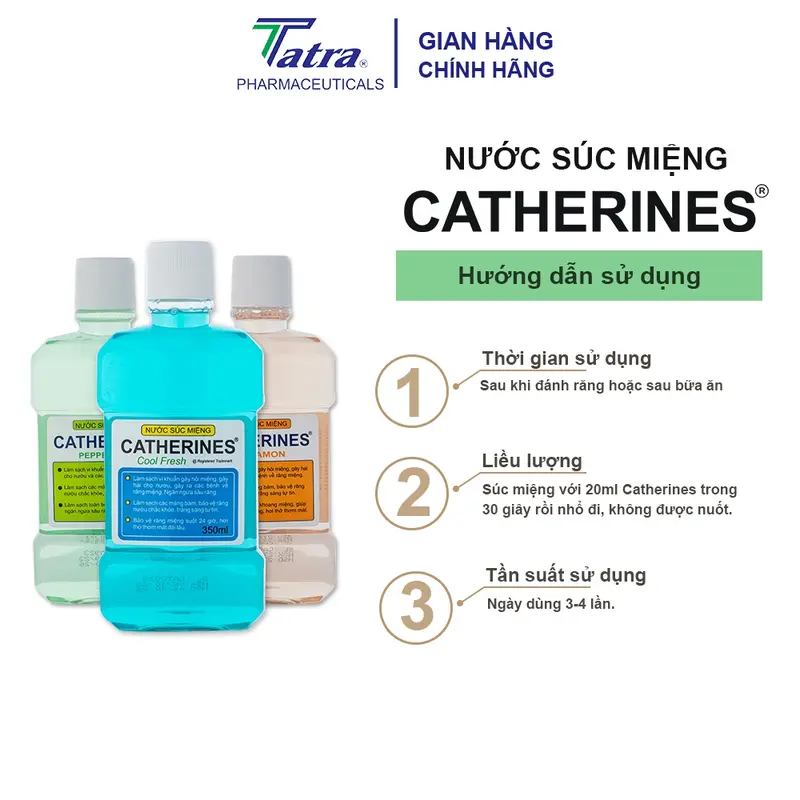 [Chai 330ml] Nước Súc Miệng CATHERINES TATRA - Vị Quế Cinamon - Giữ Hơi Thở Thơm Mát 5