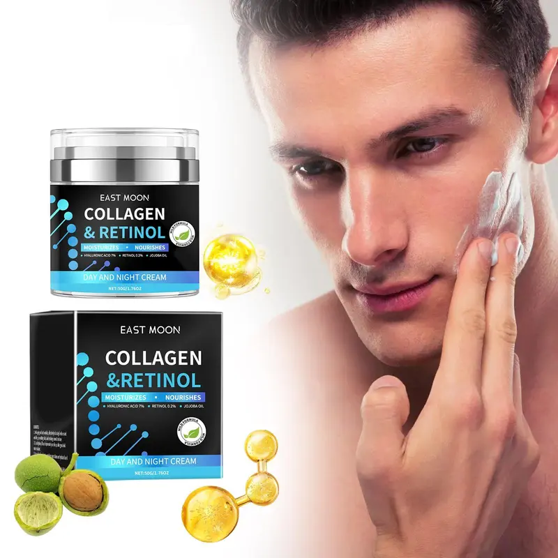 Collagen & Retinol Moisturizing Face Cream, 1 Box Deep Nourishing & Hydrating Face Cream, Face Lotion for Men, Daily Skincare Product 2