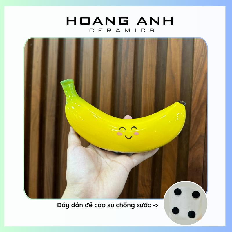 Heo sứ tiết kiệm - [ Lỗ đựng nhẫn vàng ] Trái Chuối đựng tiết kiệm - Heo đất tiết kiệm hình trái chuối - HOANG ANH CERAMICS Ống Tiết Kiệm Đựng Tiền Ống Heo Đồng
