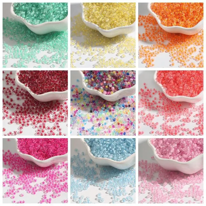 Manik-Manik Kristal Bening Kaca Mote Pasir Kaca Warna Polos Handmade Diy Ukuran 3mm/4mm bahan kerajinan tangan DIY terbaru