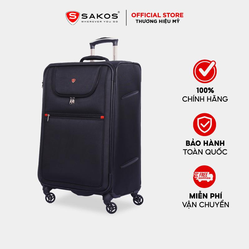 Vali Kéo Vải Du Lịch SAKOS CHAMPION 7 - Size L (28inch)/ Ký gửi - Khóa TSA - Chống Thấm, Trượt Nước