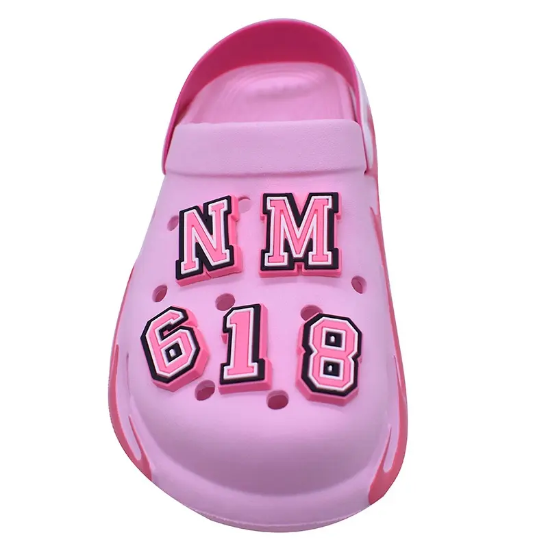 188 Pin Sandal Charms Angka Huruf Pink Girly