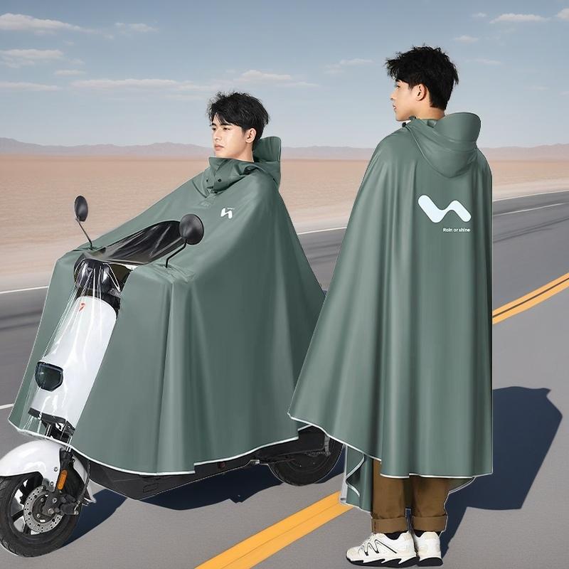  DHF Áo mưa đi xe máy bộ người lớn trùm toàn thân pvc trong suốt cao cấp nam măng tô nữ 1 người Cao Su 