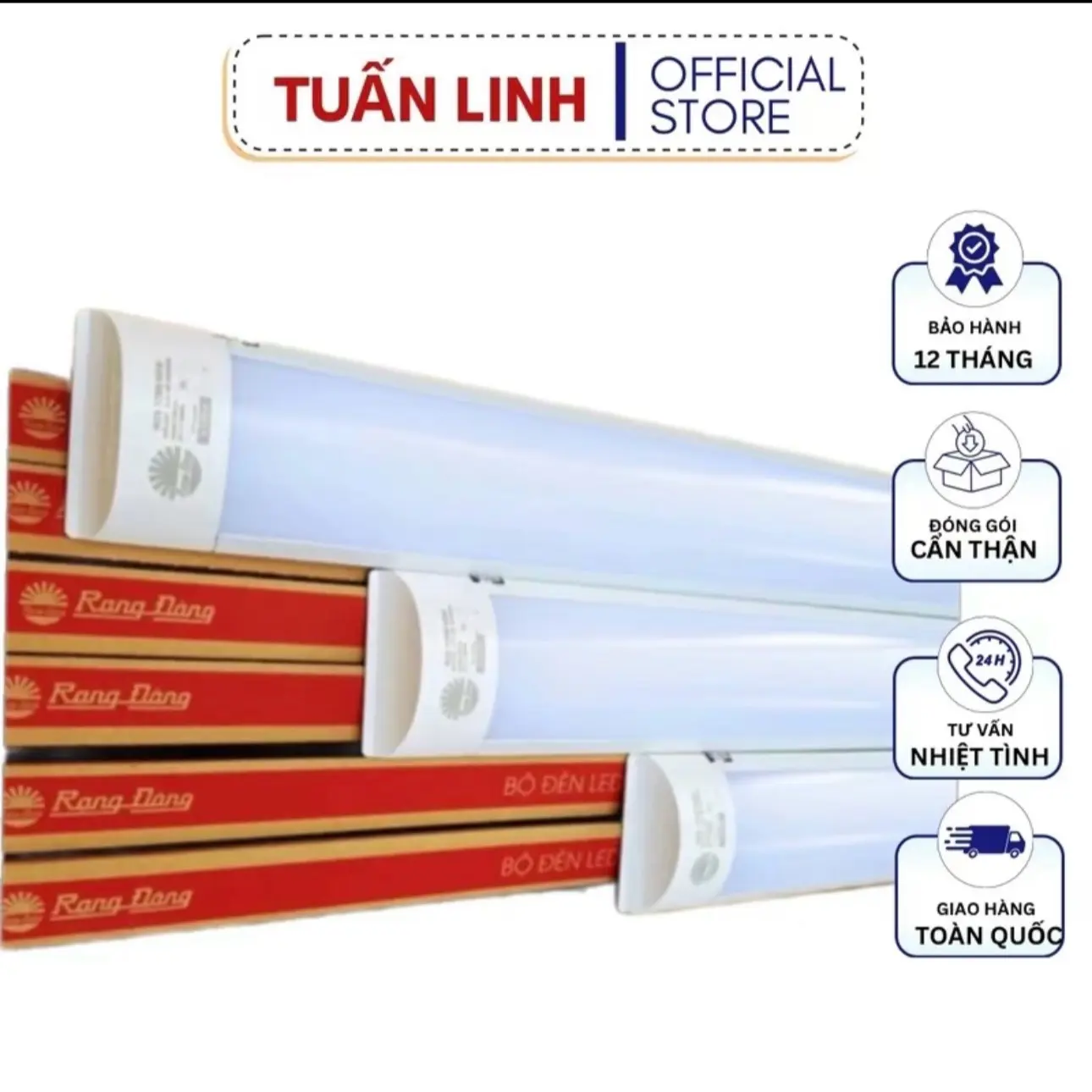 ￼Bộ đèn LED bán nguyệt Rạng Đông 1.2m/40W, mẫu mới, tiết kiệm điện, bảo hành chính hãng 24 tháng.
