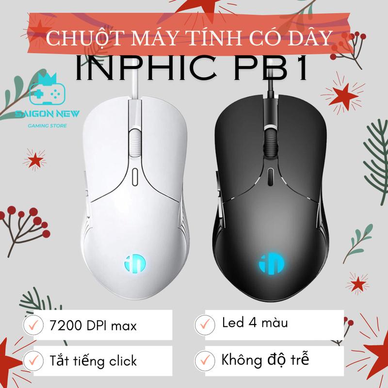 Chuột gaming có dây INPHIC PB1 - DPI lên đến 7200 - Chơi game không độ trễ - thiết kế silent