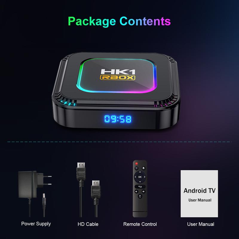 Product Introduction of Android 13.0 TV Box,HK1 RBOX 4GB RAM 64GB ROM Quad-Core WiFi6 BT5.0 8K HDR10+ Ultra HD USB3.0 21