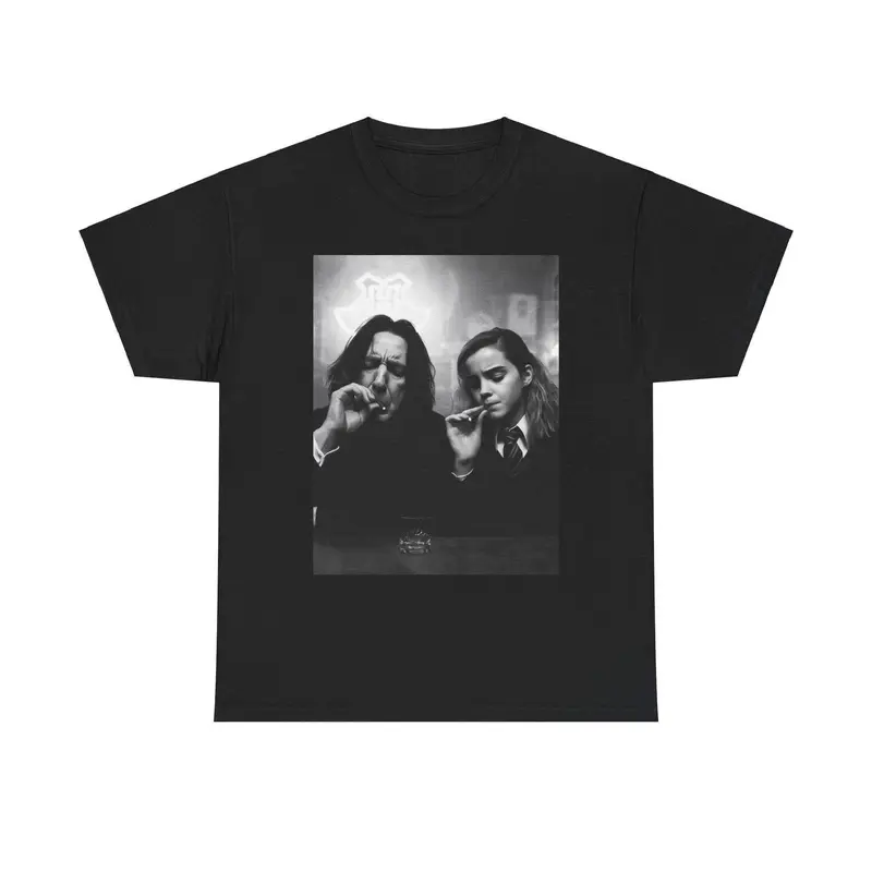 Hermonie and Snape, Harry Potter Meme T shirt Classic Cotton 0