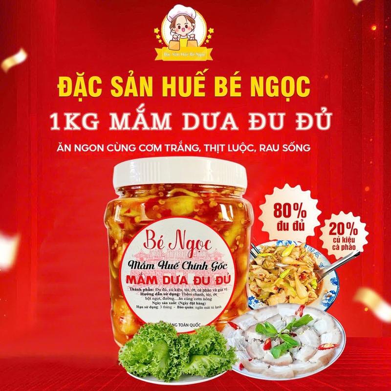 Mắm dưa đu đủ Bé Ngọc 1kg (80% đu đủ)