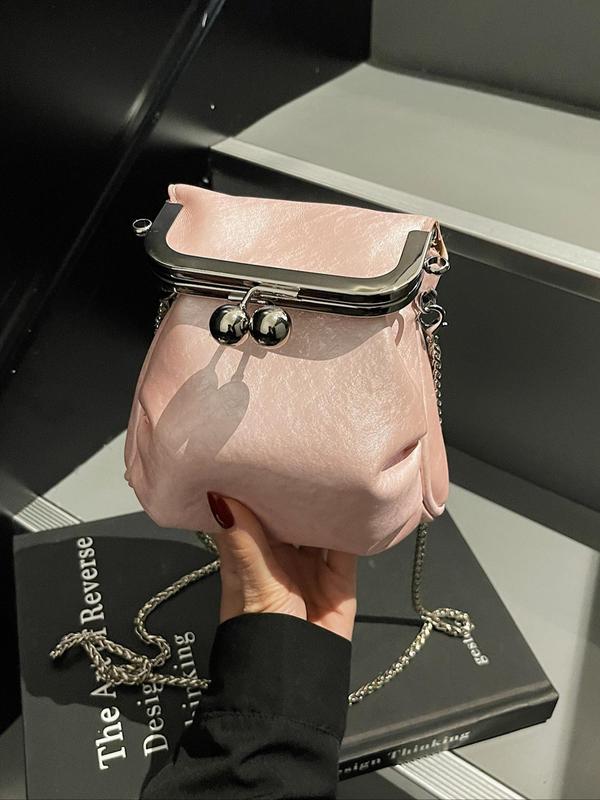 Women's Fashionable Metallic Frame Design Crossbody Bag, Casual Versatile Shoulder Bag for Daily Used, Trendy All-match Commuter Bag 2