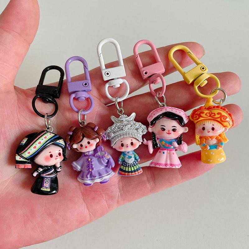 Product Introduction of Mặt Dây Chuyền Móc Chìa Khóa Cô Gái Phong Cách Dân Tộc Dễ Thương, Mới, Phụ Kiện Đồ Trang Trí Ba Lô Học Sinh Hoạt Hình, Quà Tặng Trang Sức Bạn Thân, Được Thu Thập Năm 2021 Với Số Lượng 3011 Người, Năm 2025 6