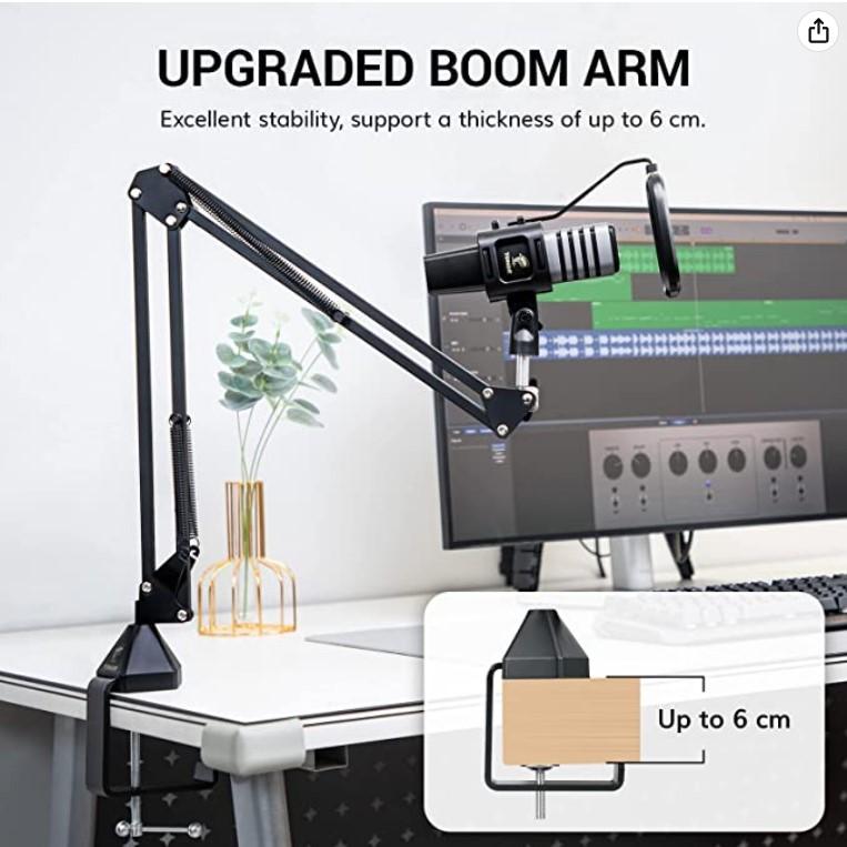 TONOR TC30+ USB Microphone Kit, Podcast PC Cardioid Condenser Studio Computer Mic Bundle with Adjustment Boom Arm Stand for Recording Gaming Streaming Singing YouTube Video Voice Over 2