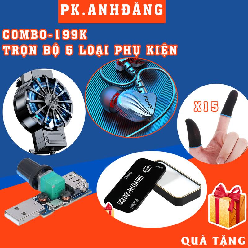Combo Trọn Bộ 5 Loại Phụ Kiện Game Tai Nghe Gaming S2000, Phấn Chơi Game M6 Pro,  Quạt Tản Nhiệt X16, Mạch Tăng Tốc Quạt Gió Tặng Kèm 10 Đôi Bao Tay Chơi Game H3 Chơi Điện Tử phukien game