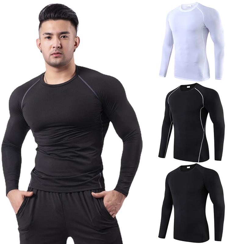yomo Sport เสื้อยืดแขนยาวผู้ชาย เสื้อรัดกล้ามเนื้อ กระชับกล้ามเนื้อ เสื้อออกกำลังกาย Compression คอก