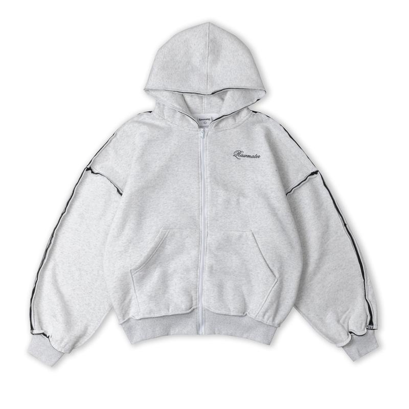 Áo Khoác Nỉ Hoodie Zip Phối Lé Form Oversize RAWMATER HDZ.02 5