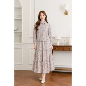 AQILA - Setelan Rok Kayla Wanita Kekinian One Set Katun Premium Jumbo One set Rok dan Atasan Kekinian