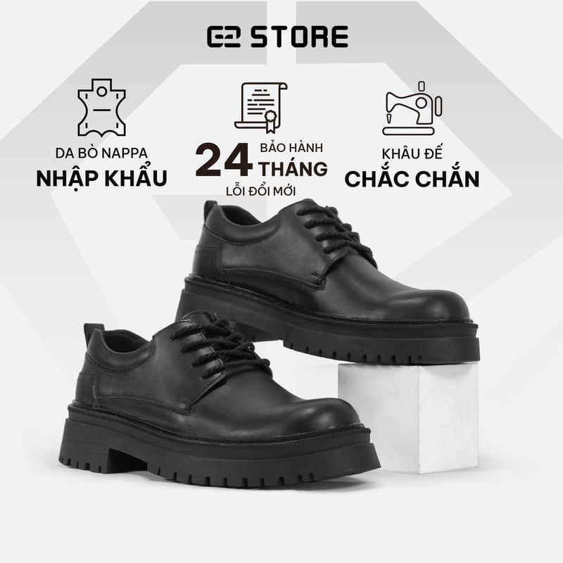 G2.STORE Giày Tây Nam G2 Kiểu Super Chunky Derby Cao 5,5cm Cổ Thấp Da Bò Nappa Cao Cấp Đế Khâu Chắc Chắn Bảo Hành 24 Tháng Size 38-43 Da Bò Nappa Nhập Khẩu Đế Cao Su Khâu Chắc Chắn