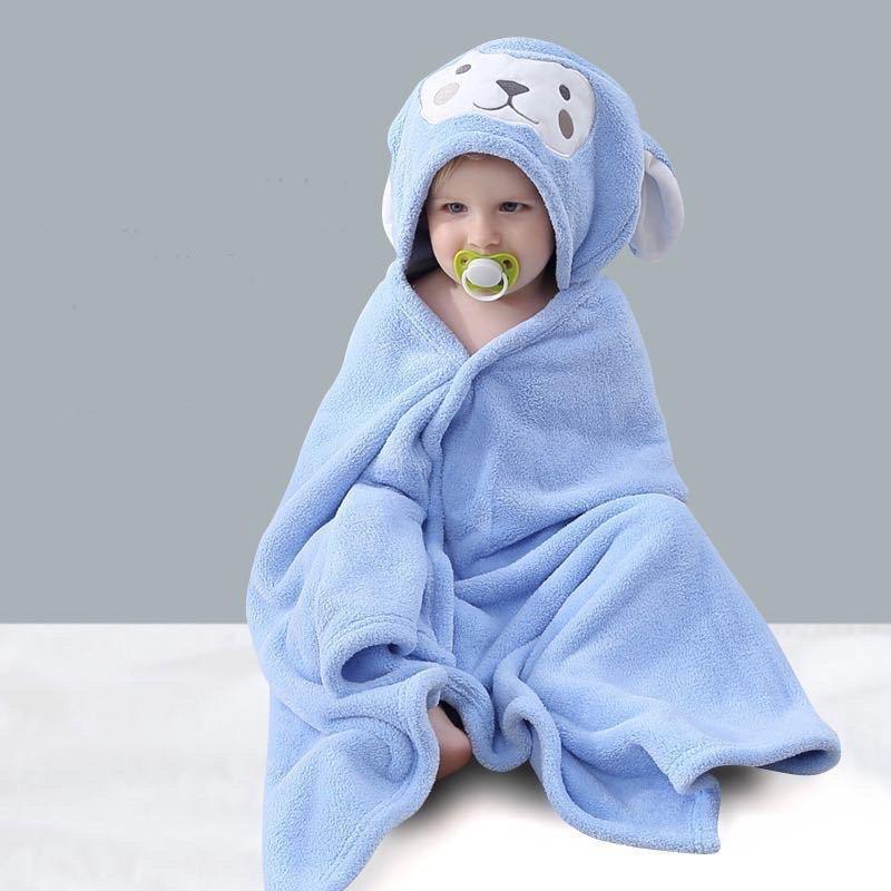 Áo choàng tắm cho bé có mũ vải bông kích thước 140x70 cm Cotton Khăn Tắm