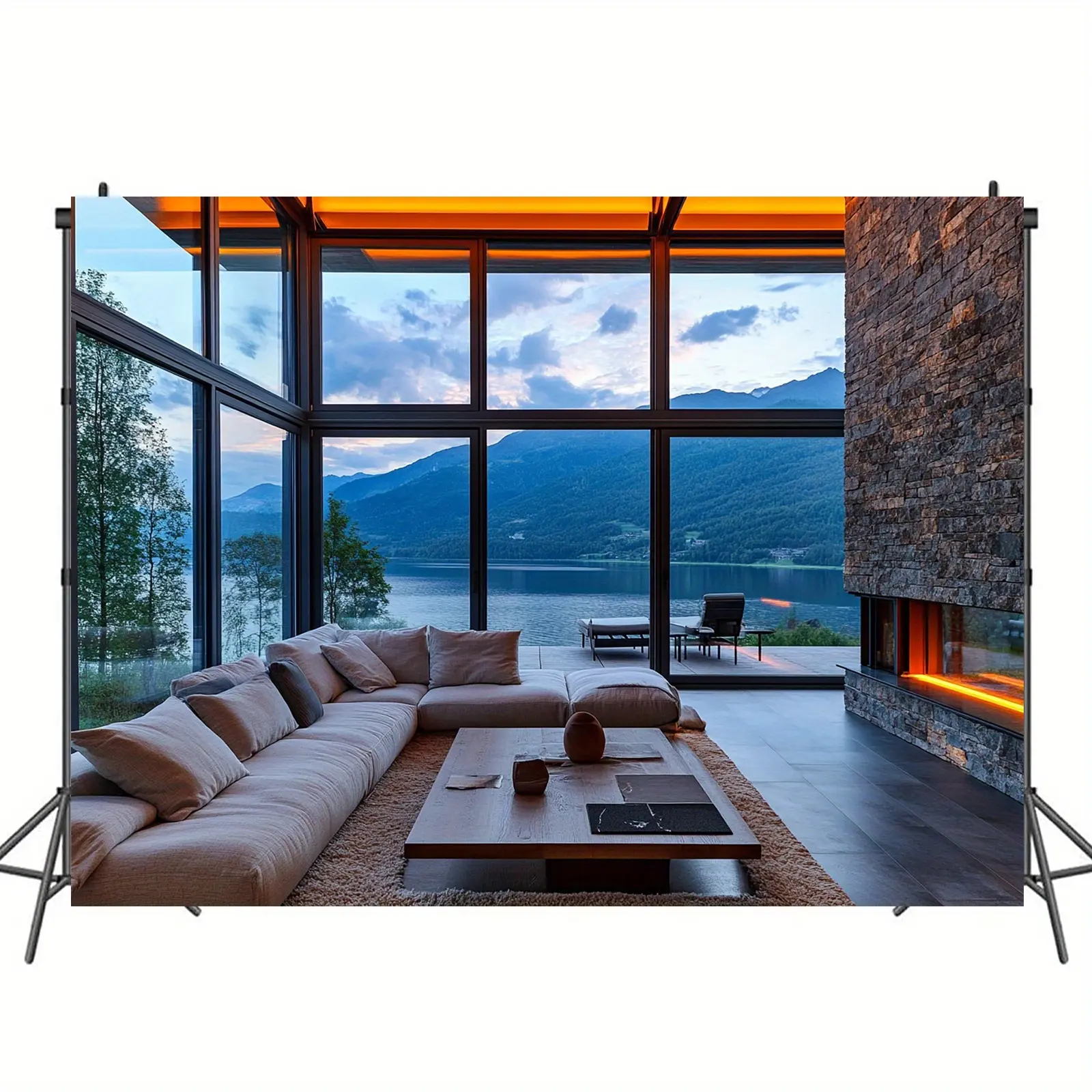 Versatile Polyester Photography Backdrop - Architectural & Landscape Design for Home Decor, Parties & Events