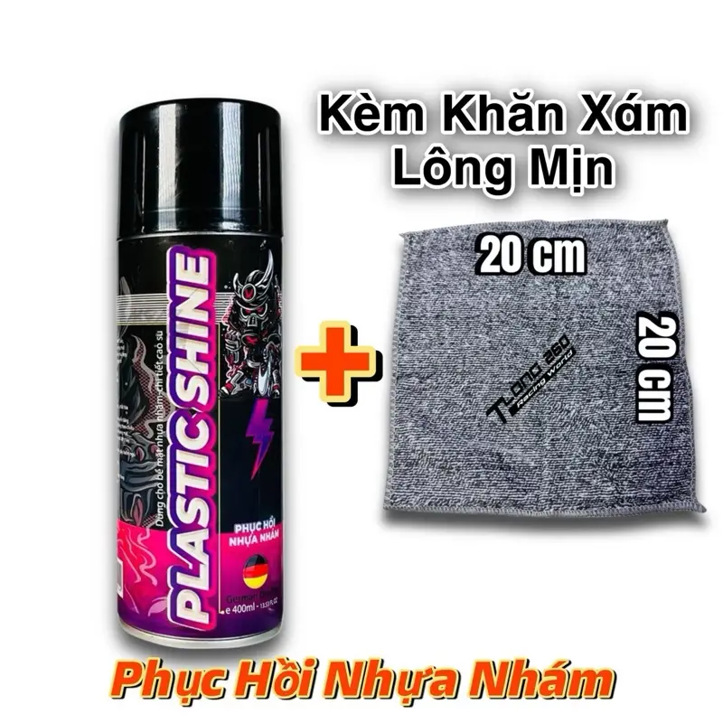Chai Phục Hồi Nhựa Nhám Sprayking TẶNG kèm 01 Khăn Lau Xám Lông Mịn