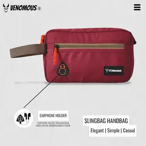 Clutch Bag Sling Bag Unisex - Tas Tangan Pouch Bag / Handbag - Marun