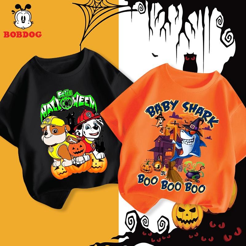 [Halloween] Áo phông cộc tay BOBDOG,áo cộc tay chất cotton in hình BABY SHARK, CHÓ CỨU HỘ Halloween ngộ nghĩnh cho bé
