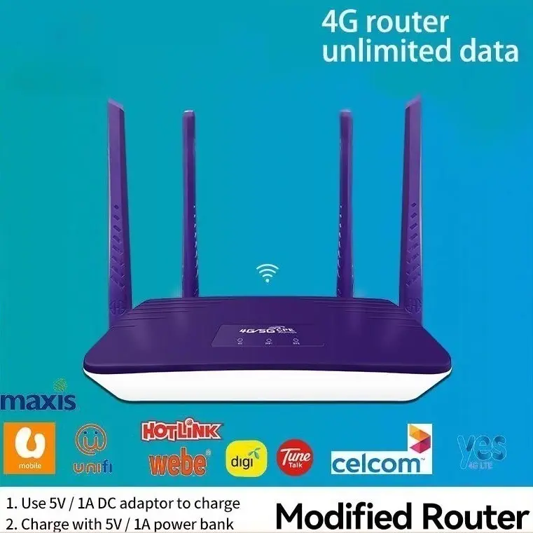 R810A 4G/LTE Router Gateway 4G3G Broadband Mobile Hotspots unlimited ModemPortable Wifi Router Sim Antennas Cable