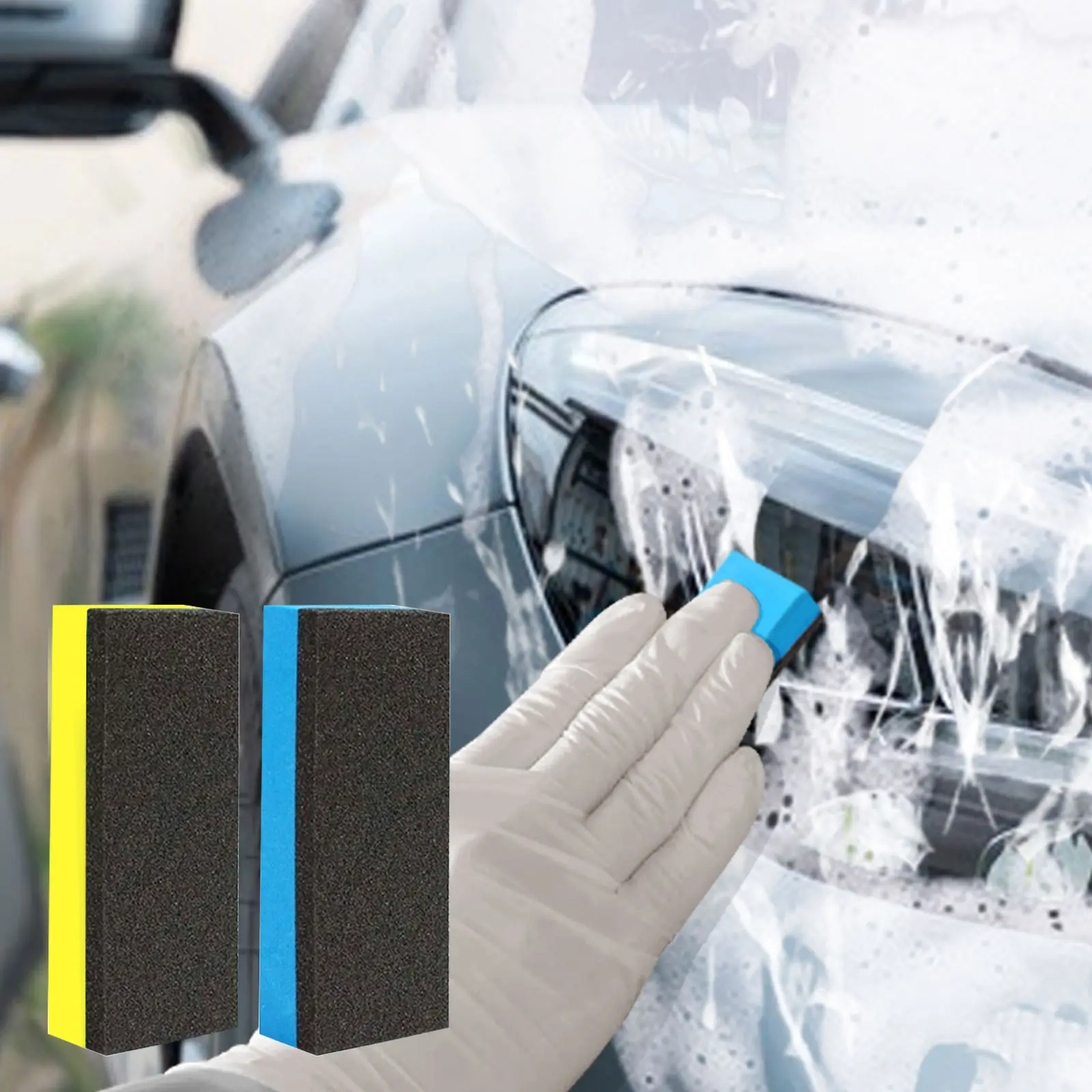 Car Washing Sponge Clean Water Absorption Wiping Sponge Non-Stick Gray Leather Metal Glass Home Wiping Sponge