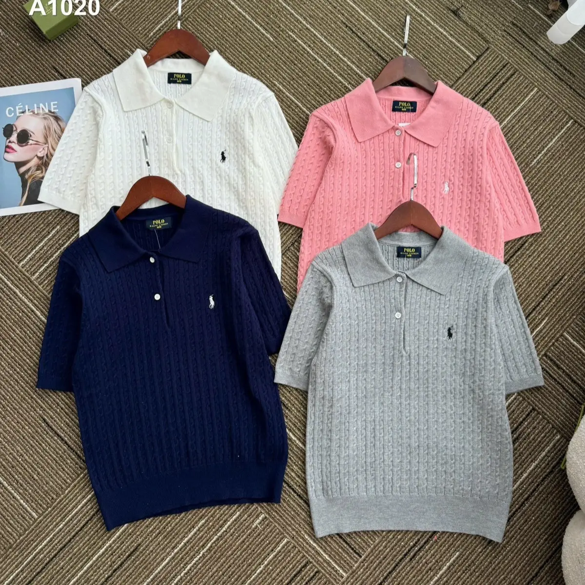 SIÊU HOT LEN THÊU SIÊU ĐẸP XỊN XÒ.  Len thừng cổ polo thêu ngực, chất len thỏ angora cao cấp mềm êm như da em bé, form dáng xinh ,trẻ. A1020  Sz SML