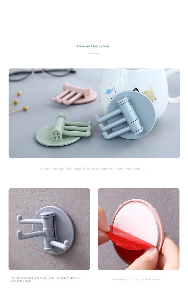 Product Introduction of Móc Có Thể Xoay Được, Đa Năng, Cho Nhà Bếp Và Phòng Tắm Vô Hình, Giá Để Đồ Treo Tường, Móc Không Cần Đinh, Thích Hợp Cho Thanh Treo Khăn, Thiết Kế Móc Treo Tường Đơn Giản 5