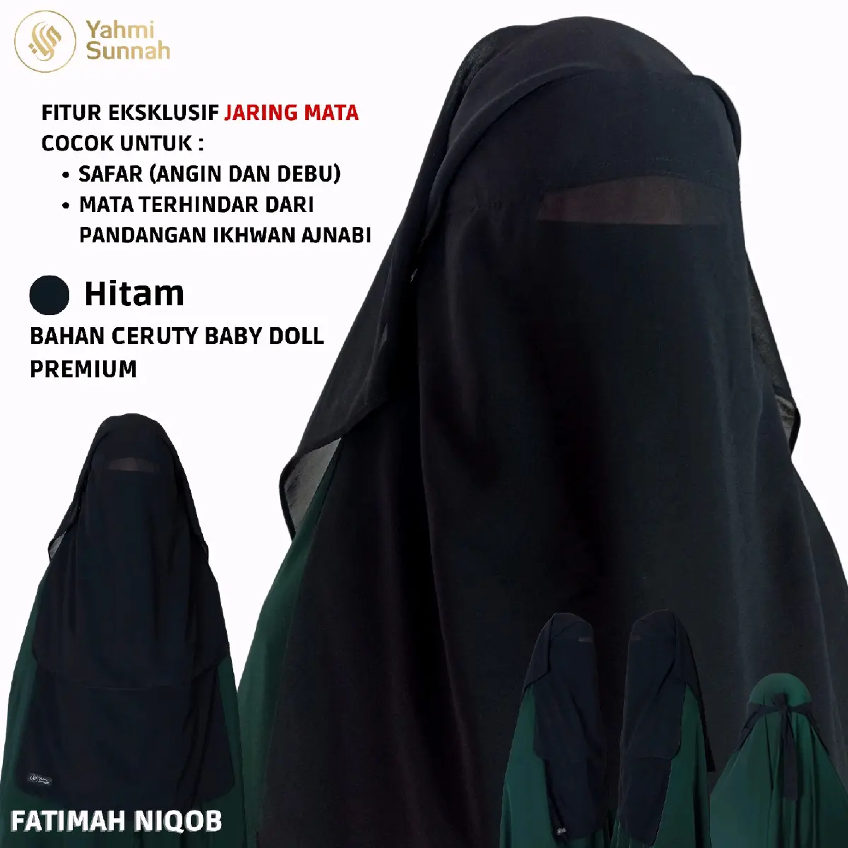 Cadar Yaman Niqab Yaman Niqob Yaman Purdah 3 Layer Long Yaman Niqob Safar Bisa COD