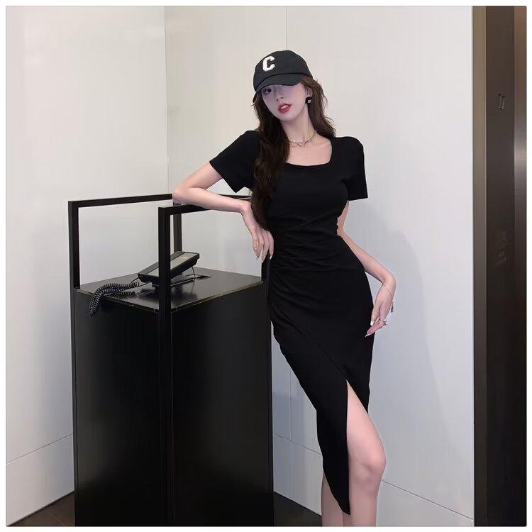 Product Introduction of Fashion Women's Clothing Short Sleeve Dress Feminine Outfit 2021 New Summer Season Slimming Elegant Mid-Length Fashion 29