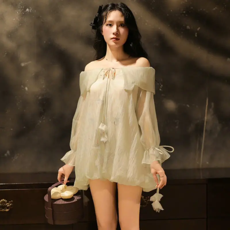 Váy ngắn dáng bí trễ vai Momia dress thiết kế Aguja Nữ 1