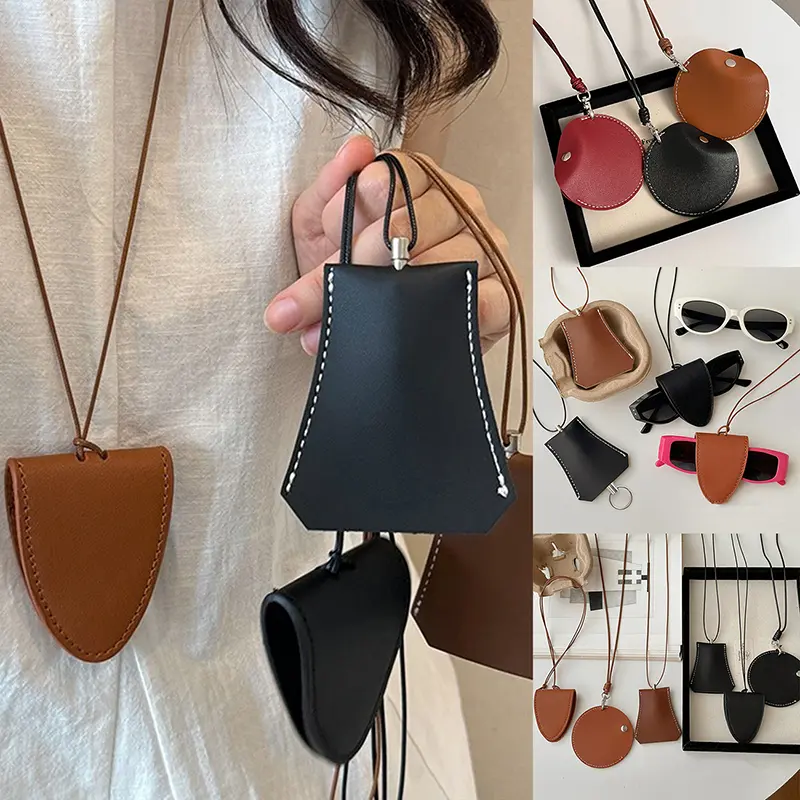 Túi lưu trữ kính mắt, Mặt dây chuyền, Unisex, Vỏ bao da, Thích hợp cho kính râm và chìa khóa, Hộp và dây chuyền, Đọc sách, Cầm Tay, Túi đầy màu sắc, Vòng Cổ