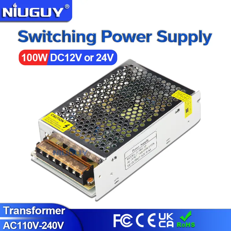 100Watts Switching power supply AC to DC12V 8.3A DC24V 4.2A LED Transformer Constant Voltage Adapter for LED Strip Drivers, CCTV Power Supplies, Small Appliances,