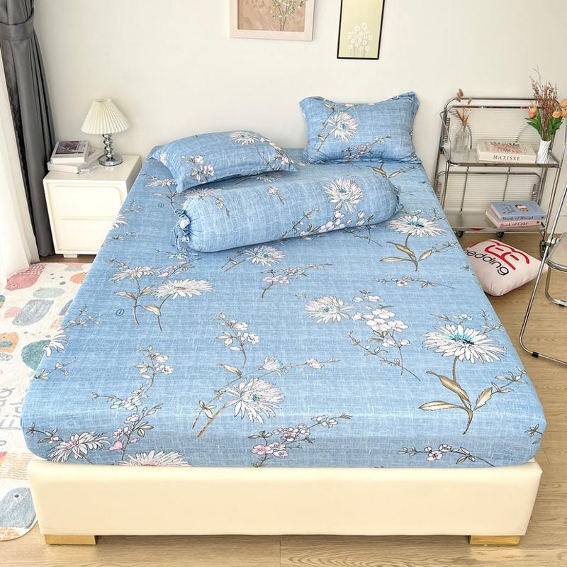 Bộ ga giường 4 món REE Bedding R422 chất thun lạnh đủ size drap trải nệm 1m2 1m4 1m6 1m8 2m