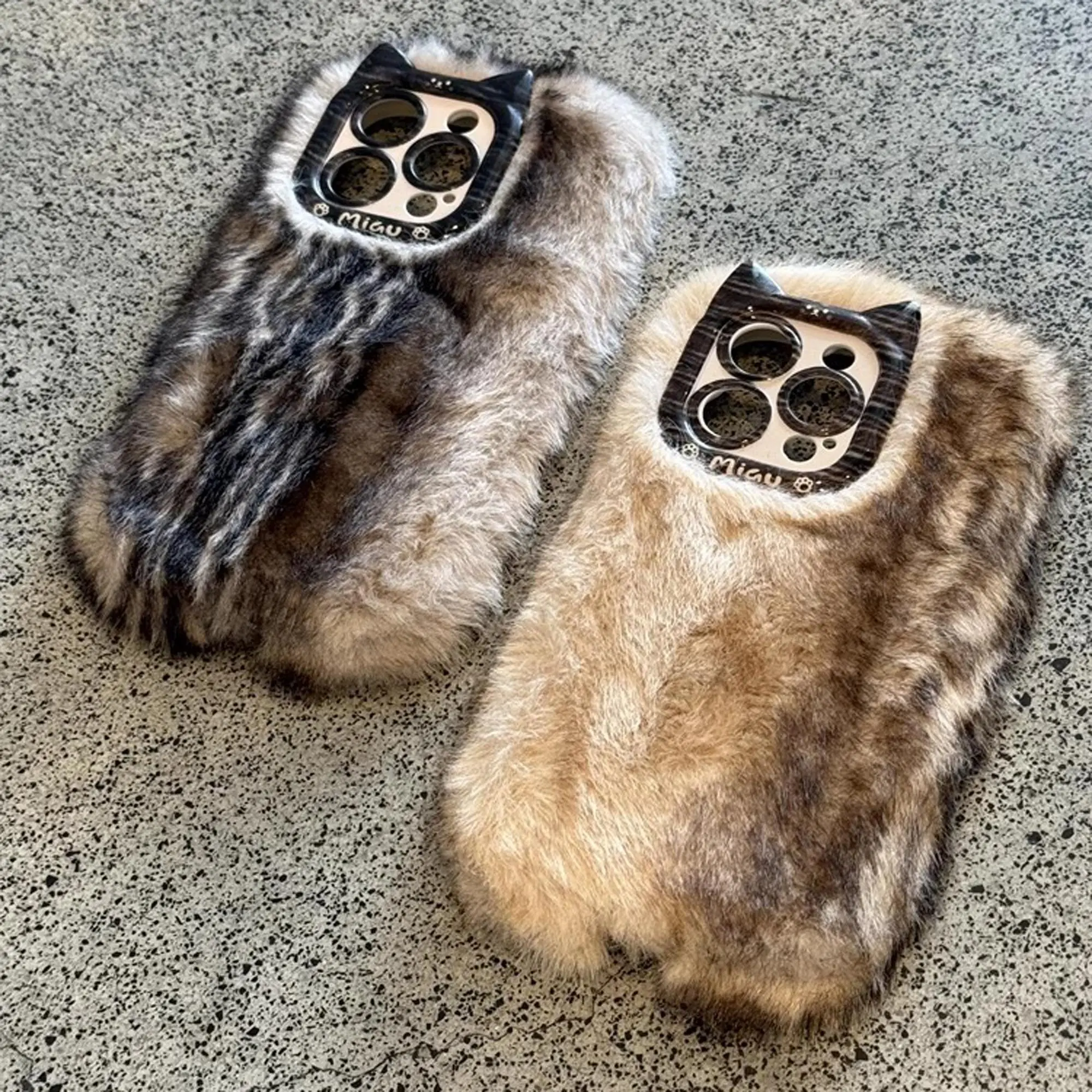 Fashionable Plush Phone Case for iPhone 12, 1 Count Cute Phone Cover, Cellphone Phone Cases, Mobile Phone Accessories Compatible with iPhone 16 15 14 13 Pro Max