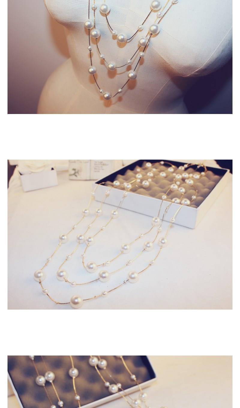 Product Introduction of Vòng Cổ Dài Nhiều Lớp Ngọc Trai, Phong Cách Cổ Điển, Phụ Kiện Nữ, Thời Trang Thu Đông, Dễ Phối Đồ, Dây Chuyền Áo Len Hàn Quốc, Dây Chuyền Trang Trí Trang Sức 2
