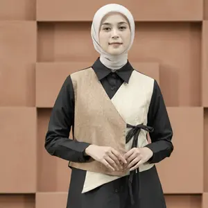Dya id - Atasan kemeja katun wanita Nabila Black and Brown L-3XL