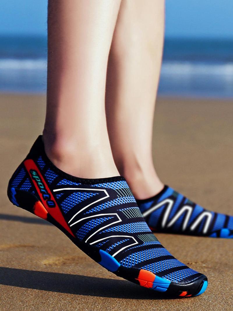 Product Introduction of Women's Striped Pattern Slip on River Trekking Shoes, Back To School Breathable Comfortable Sports Shoes for Outdoor Swimming, Water Shoes, Non-slip Quick Drying Swimming Shoes for All Seasons Beach Party 9