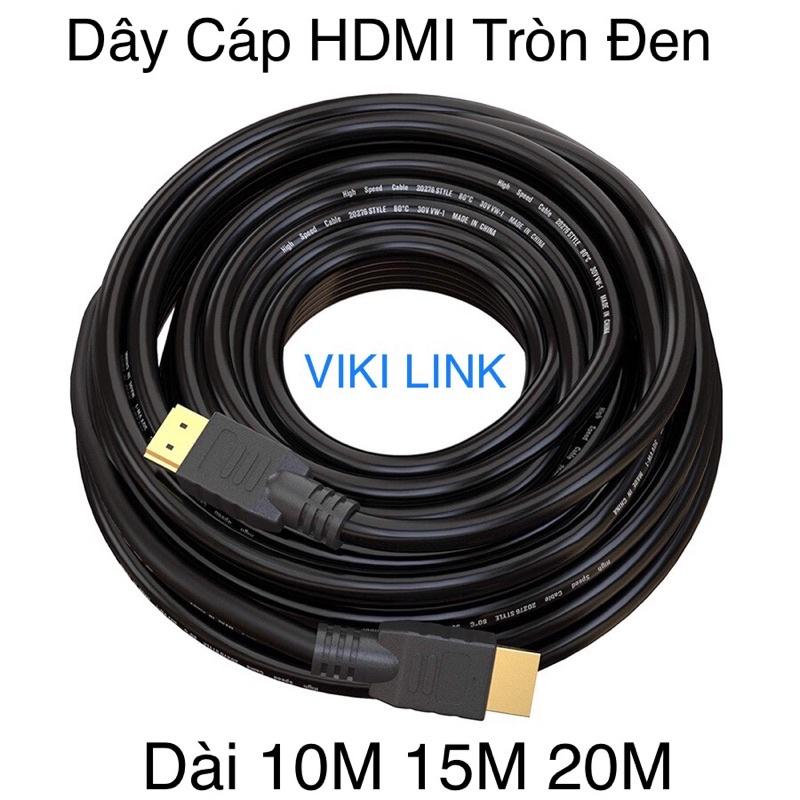 Dây Cáp Hdmi 10M 15M 20M Tròn Đen - Dây cáp kết nối cổng HDMI 2 đầu tốt chống nhiễu xịn chất luong cao