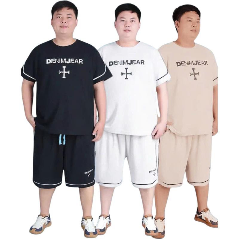 có BigSize145kg Bộ đồ DENIM JEAR nam nữ phối cổ tròn Menswear cá tính