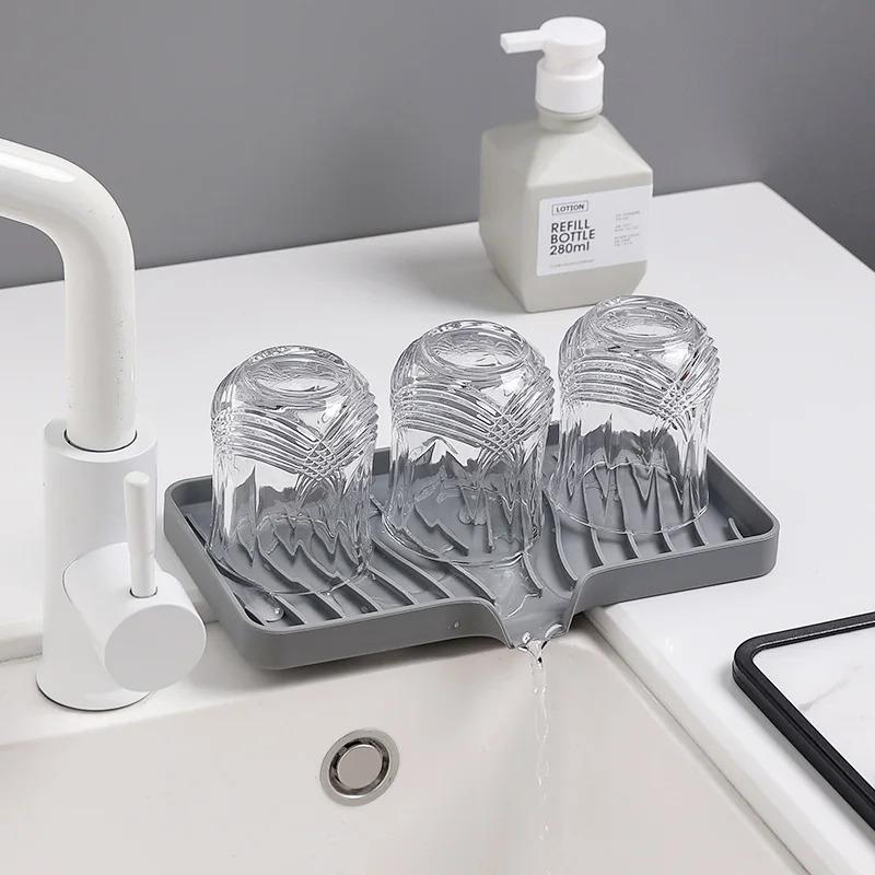 Product Introduction of Self Draining Soap Bar Holder Silicone Kitchen Sink Soap Dish Sponge Tray Counter Caddy Organizer for Dish Soap Dispenser 16