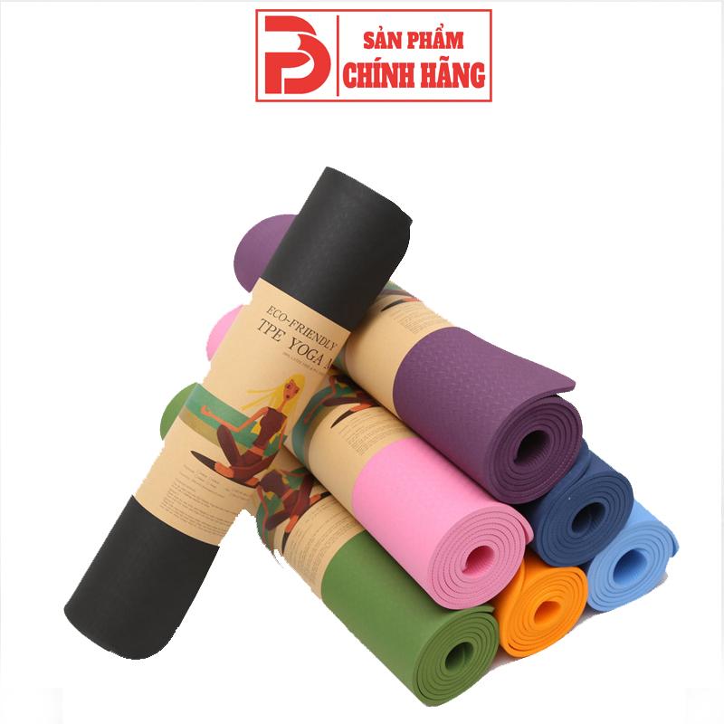 Thảm Tập Yoga Gym Chống Trượt 2 Lớp Dày 0.8Cm Chất Liệu Cao Su Non TPE Cao Cấp ProwinFitness