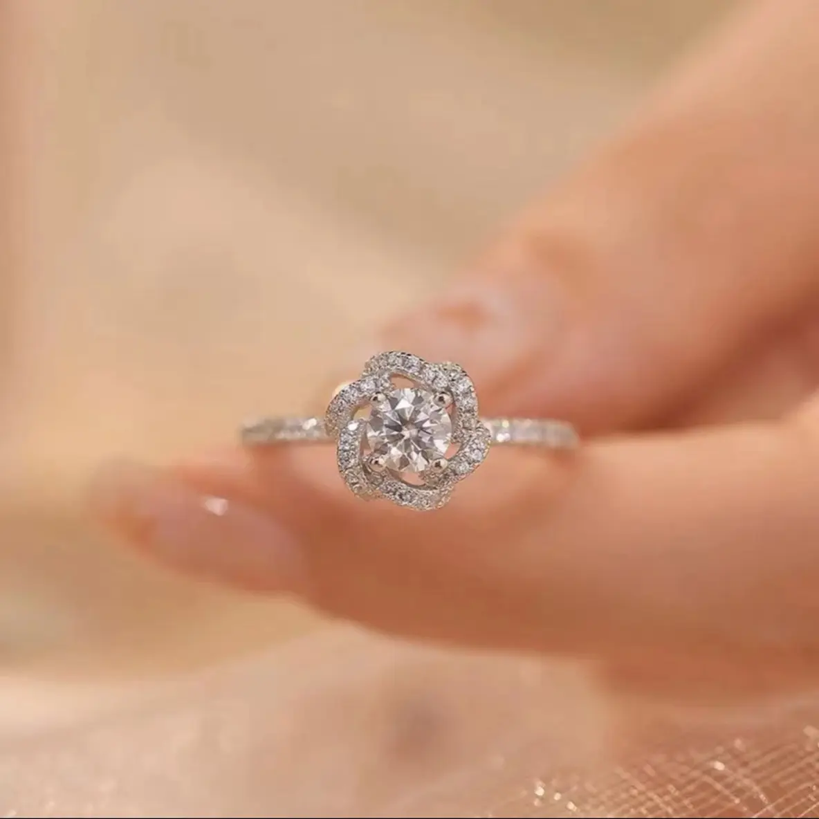 nhẫn hoa hồng rose bản thiết kế,trang sức phái đẹp