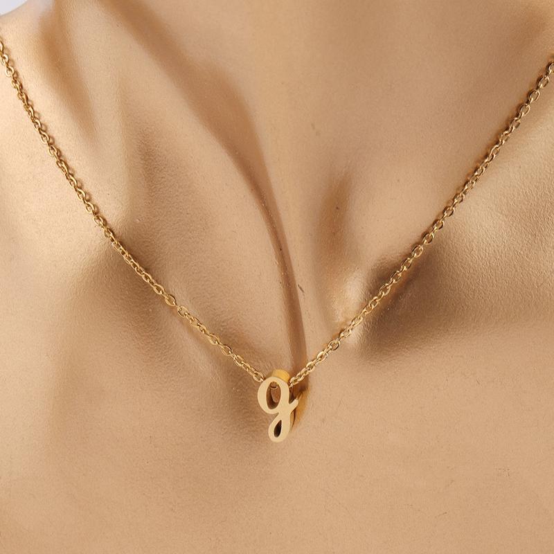 Product Introduction of Trendy New Fashion Hot Selling Lowercase English Letter Necklace Stainless Steel English Letter Beaded Necklace Necklace 21